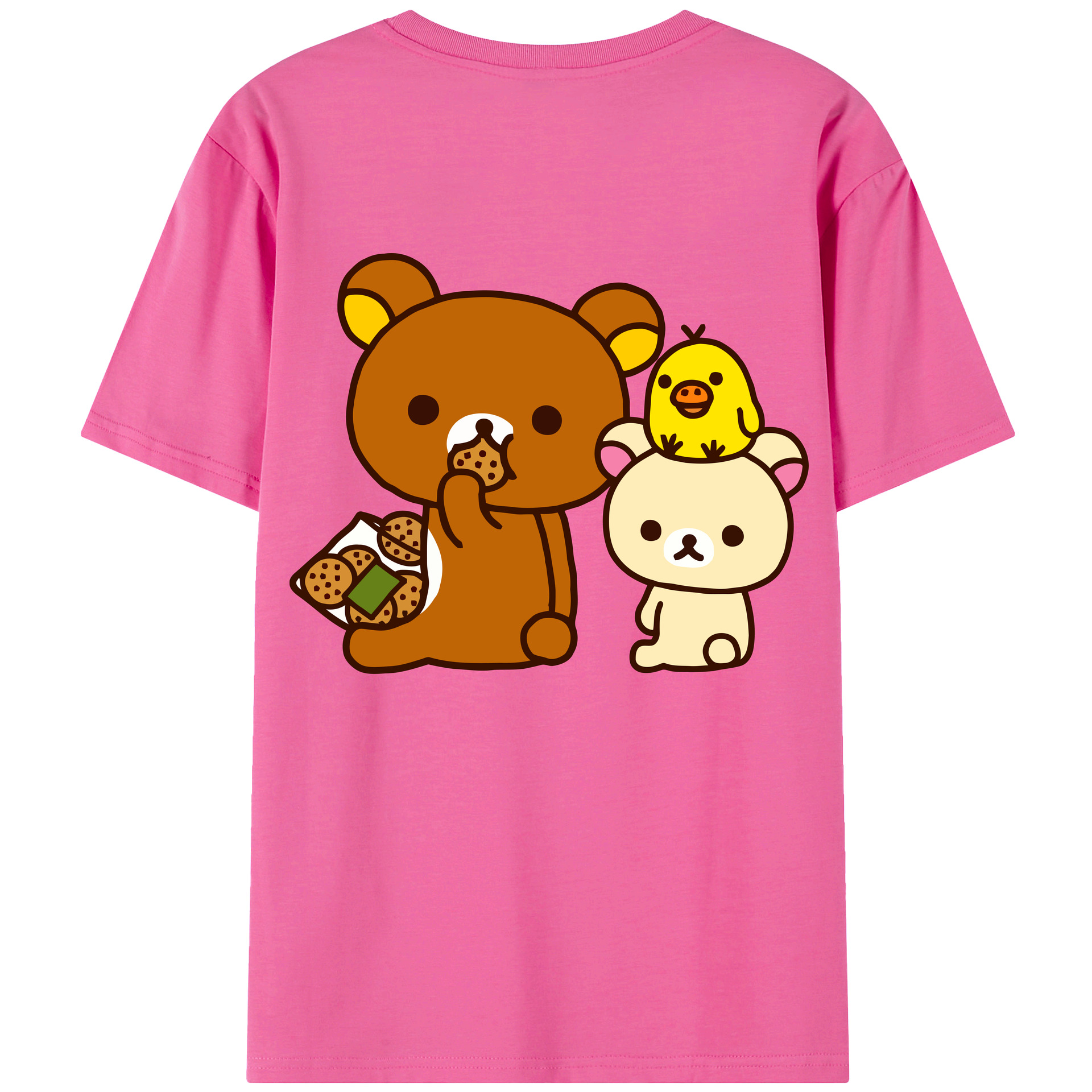 （画像用） リラックマ リラックマ キイロイトリ Rilakkuma Korilakkuma Kiiroitori レディース半袖Tシャツ(バックプリント)